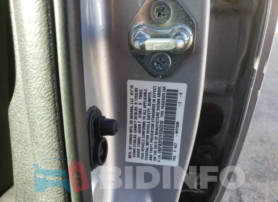 19XFB2F57FE042510 Photo# 12
