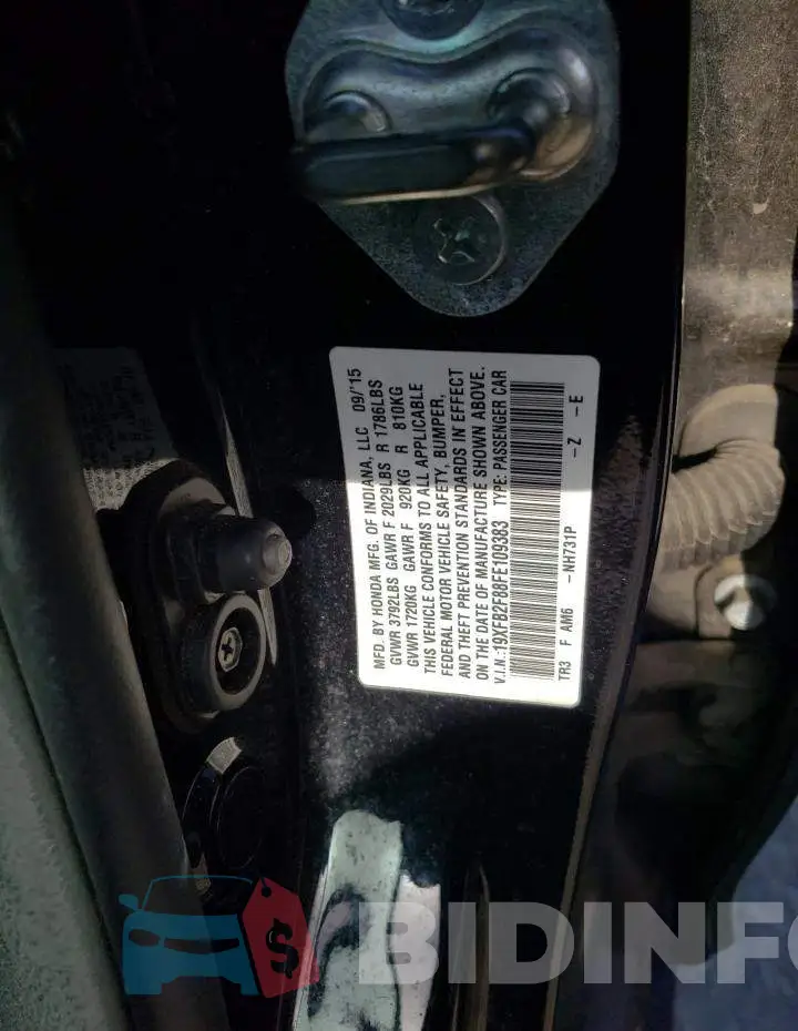 19XFB2F88FE109383 Photo# 12