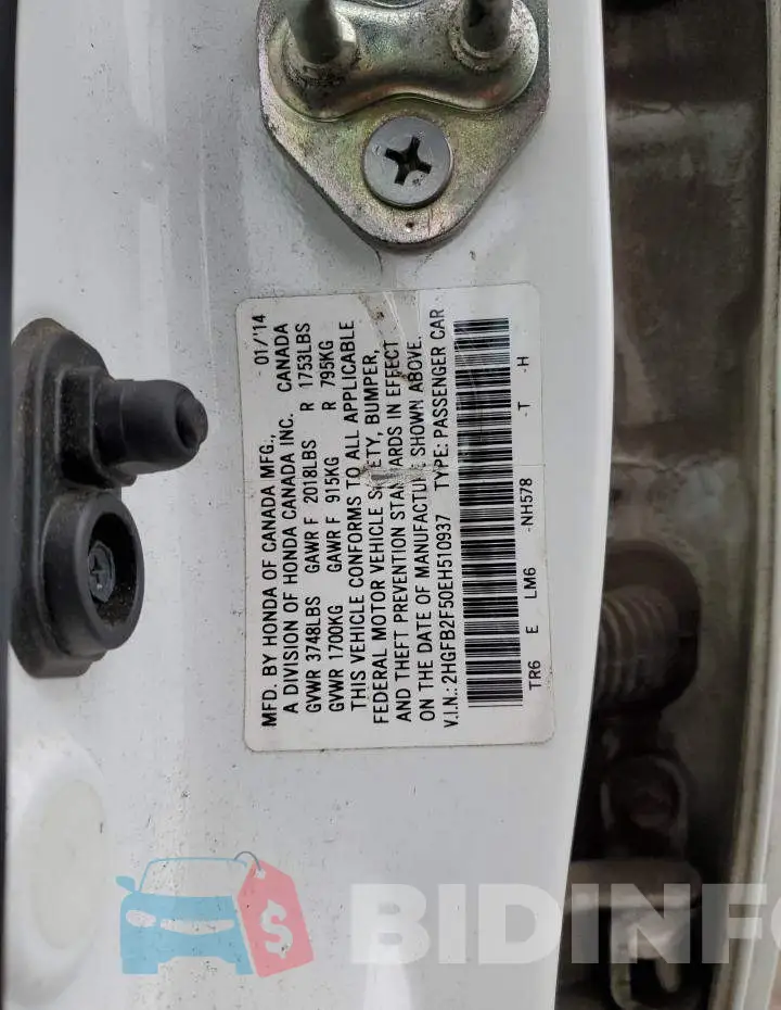 2HGFB2F50EH510937 Photo# 12