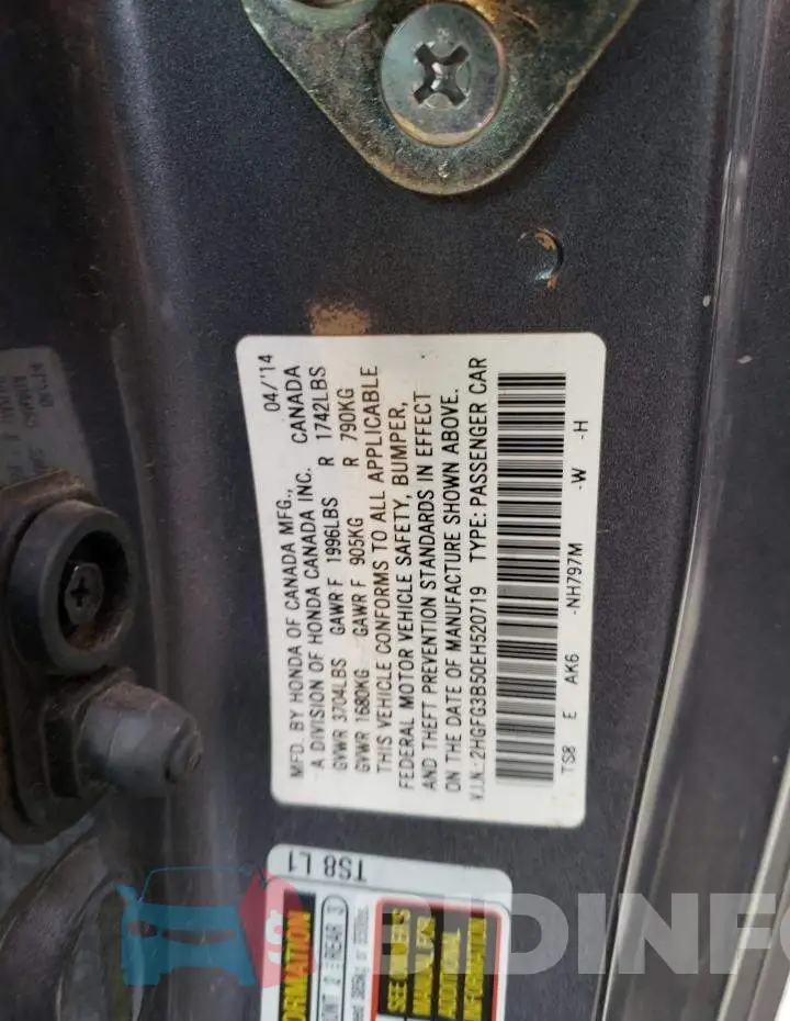 2HGFG3B50EH520719 Photo# 12
