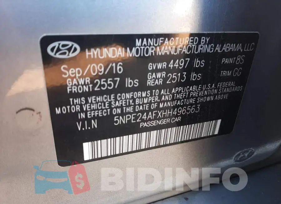 5NPE24AFXHH496563 Photo# 13