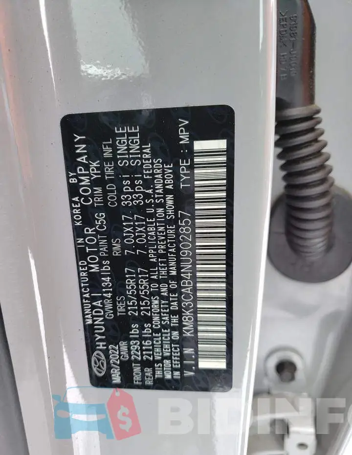 KM8K3CAB4NU902857 Photo# 12