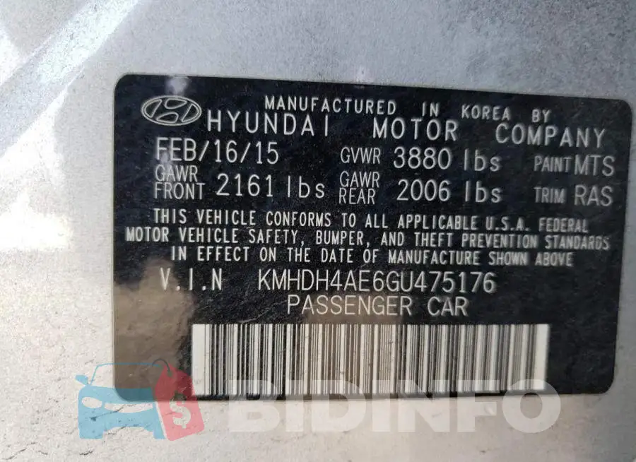 KMHDH4AE6GU475176 Photo# 12