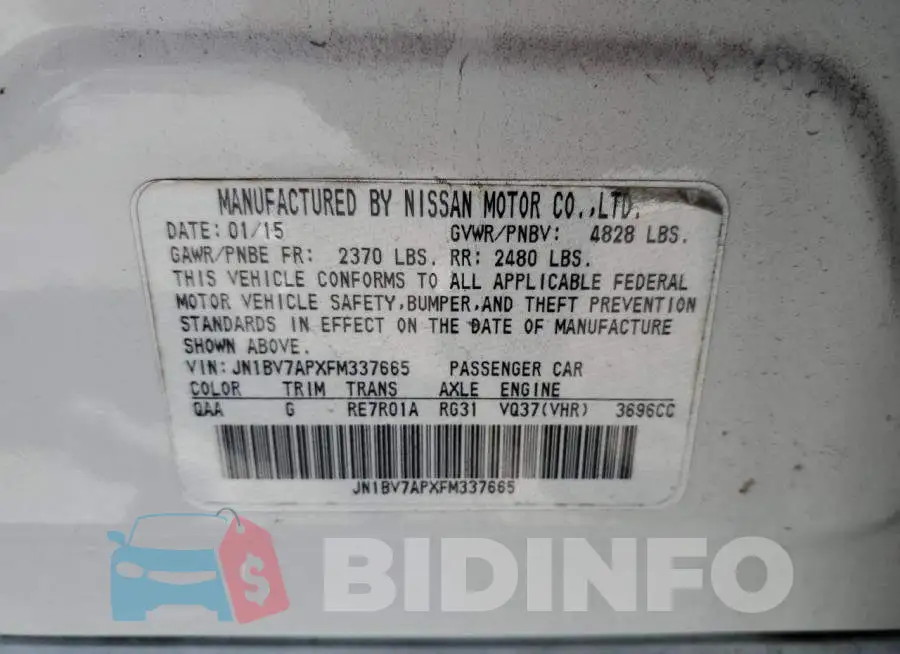 JN1BV7APXFM337665 Photo# 12