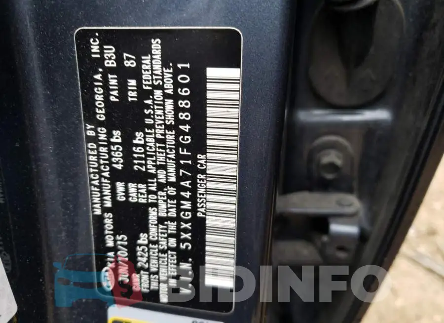 5XXGM4A71FG488601 Photo# 12