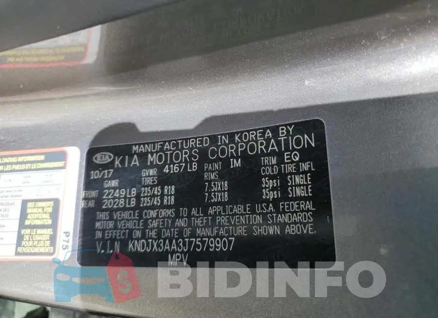 KNDJX3AA3J7579907 Photo# 13
