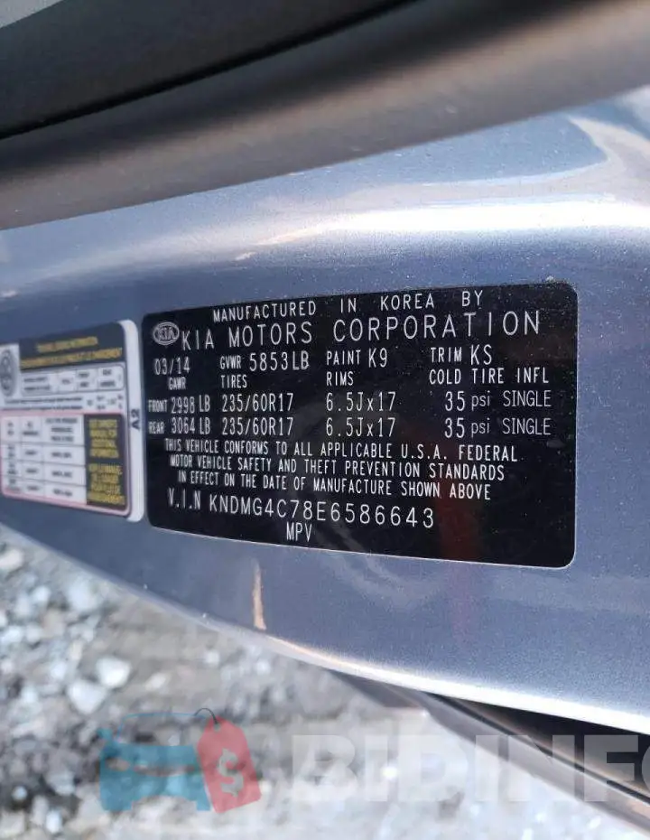 KNDMG4C78E6586643 Photo# 13