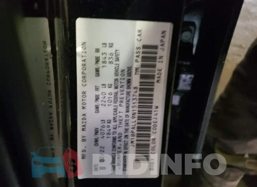 JM1BPALL9N1513748 Photo# 12