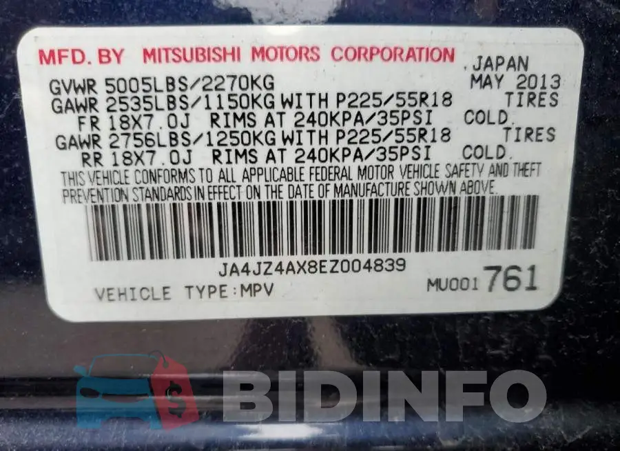 JA4JZ4AX8EZ004839 Photo# 13