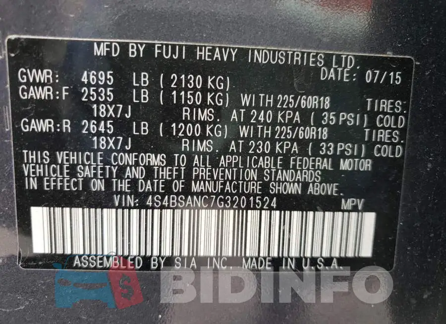 4S4BSANC7G3201524 Photo# 12
