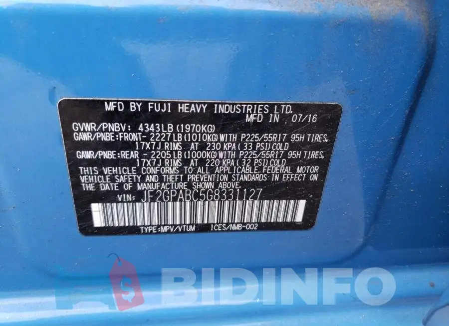 JF2GPABC5G8331127 Photo# 13