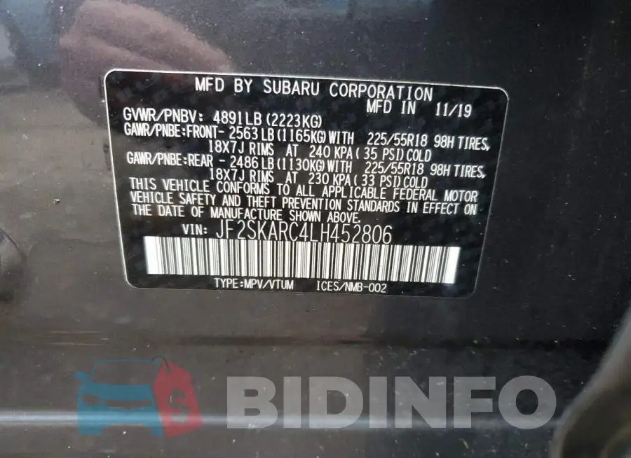 JF2SKARC4LH452806 Photo# 13