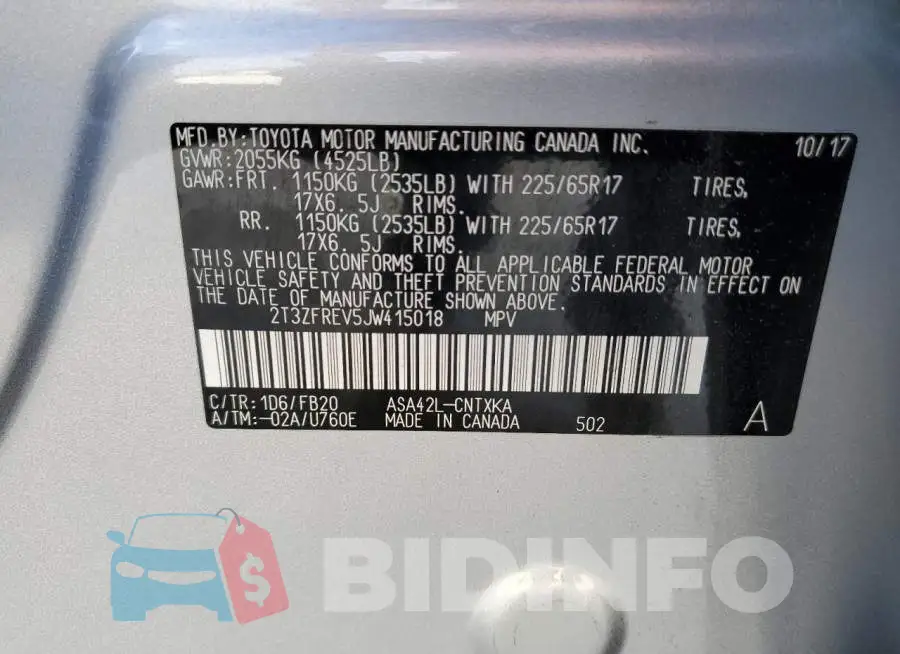2T3ZFREV5JW415018 Photo# 13