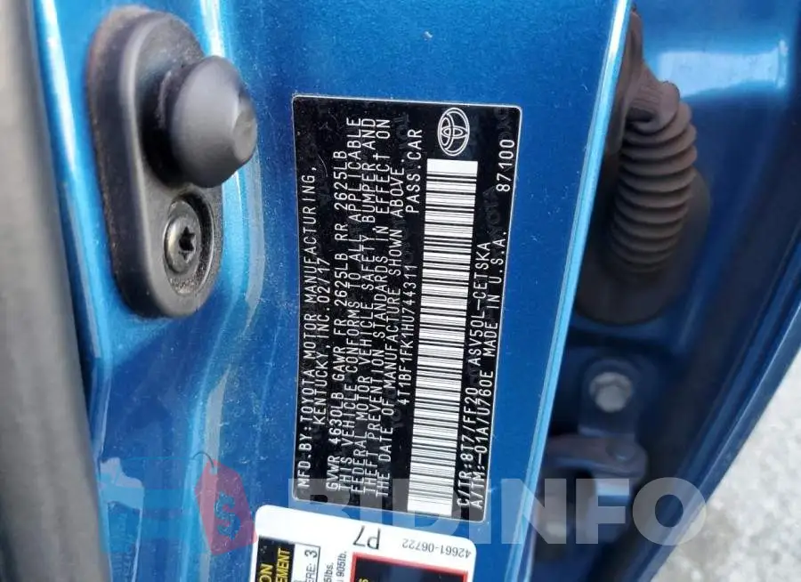 4T1BF1FK1HU744311 Photo# 12