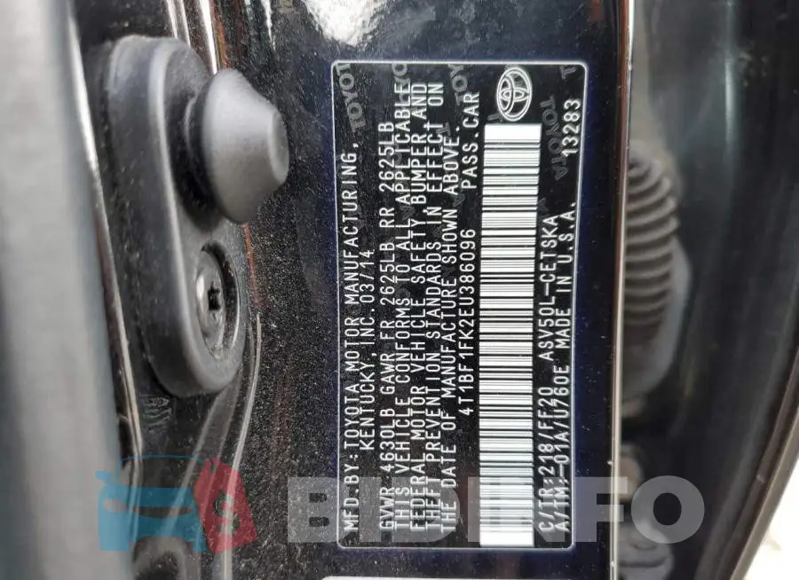 4T1BF1FK2EU386096 Photo# 12