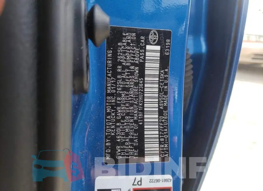 4T1BF1FK2HU723645 Photo# 12
