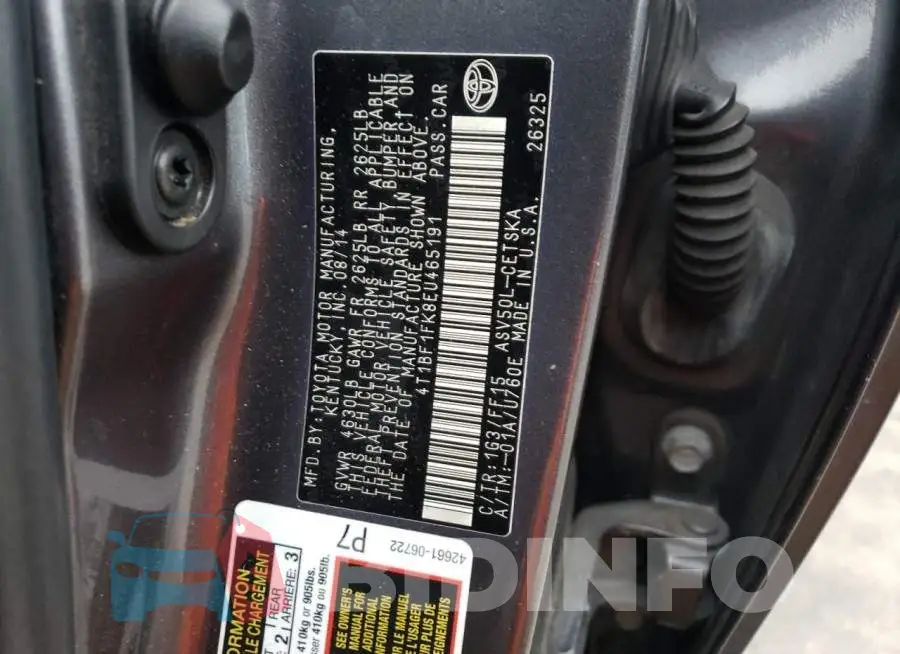 4T1BF1FK8EU465191 Photo# 12