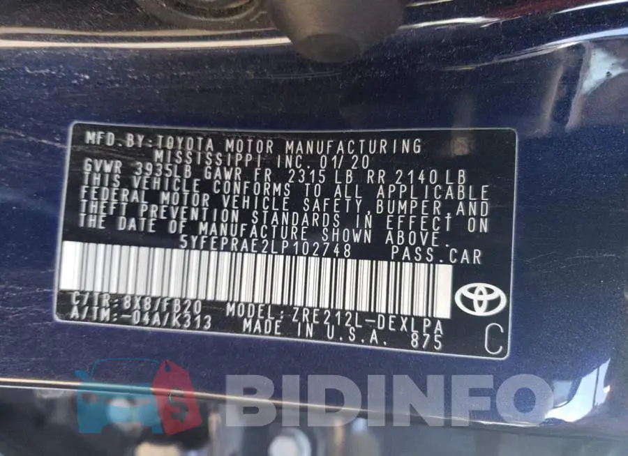 5YFEPRAE2LP102748 Photo# 12