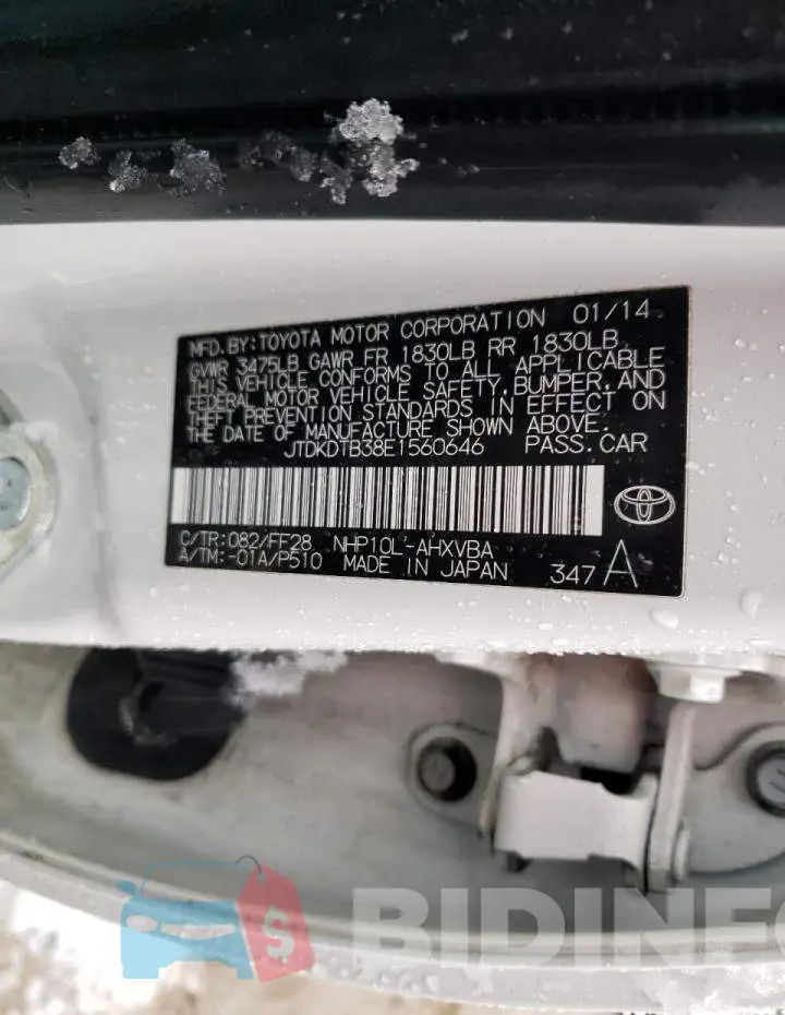 JTDKDTB38E1560646 Photo# 12