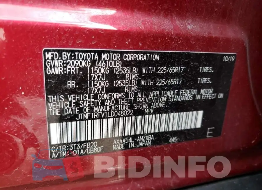 JTMF1RFV1LD048022 Photo# 14