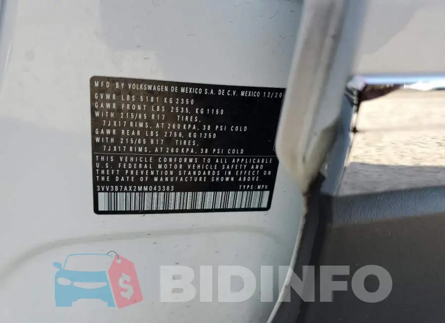 3VV3B7AX2MM043383 Photo# 12