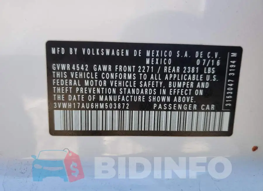 3VWH17AU6HM503872 Photo# 12