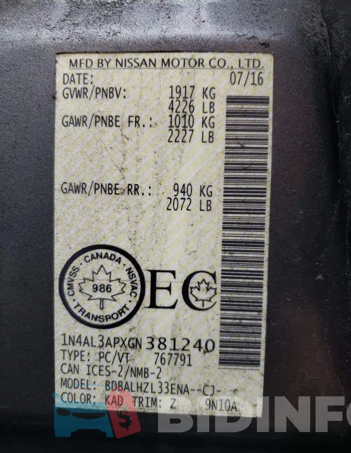 1N4AL3APXGN381240 Photo# 12