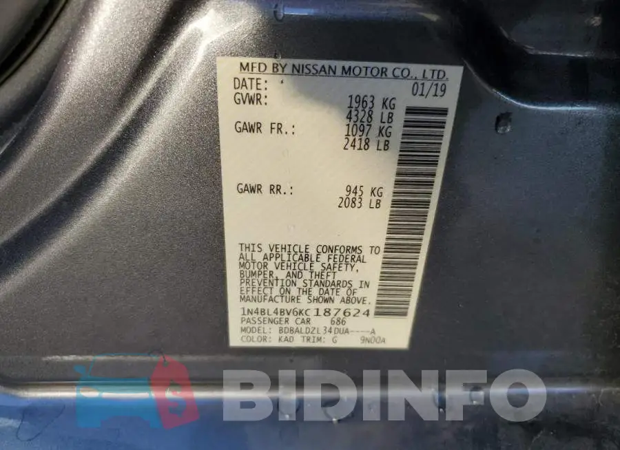 1N4BL4BV6KC187624 Photo# 12