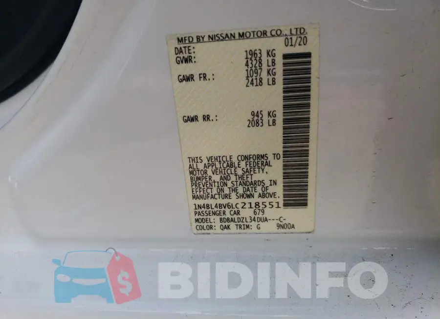 1N4BL4BV6LC218551 Photo# 12