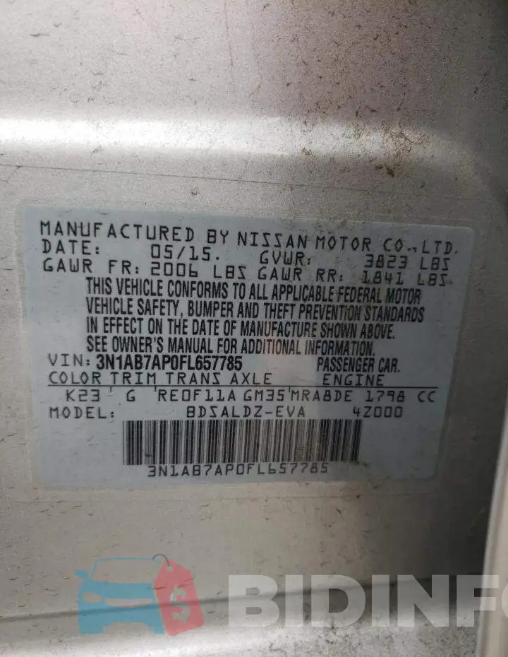 3N1AB7AP0FL657785 Photo# 13