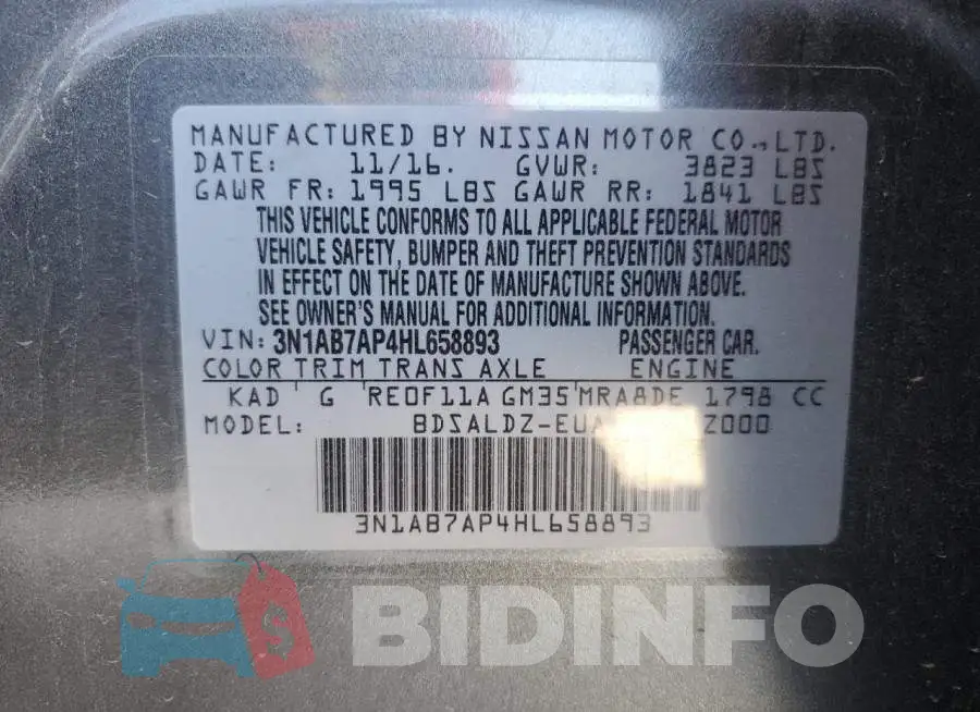 3N1AB7AP4HL658893 Photo# 13