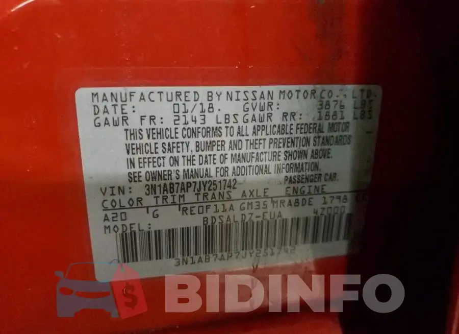 3N1AB7AP7JY251742 Photo# 12