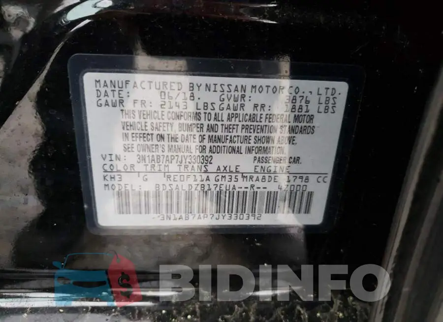 3N1AB7AP7JY330392 Photo# 12