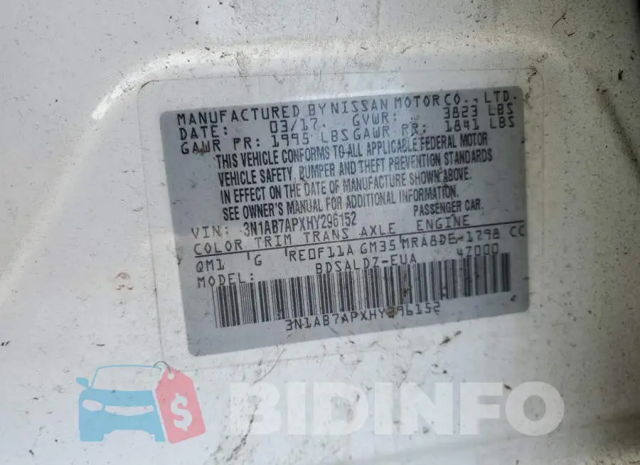 3N1AB7APXHY296152 Photo# 13
