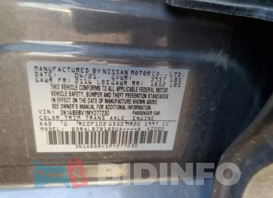 3N1AB8BV1MY277230 Photo# 12