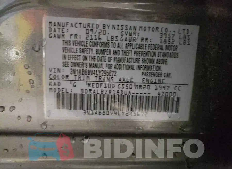 3N1AB8BV4LY295672 Photo# 13