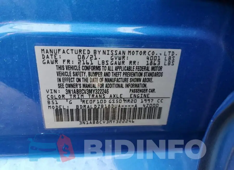 3N1AB8CV3MY322246 Photo# 12