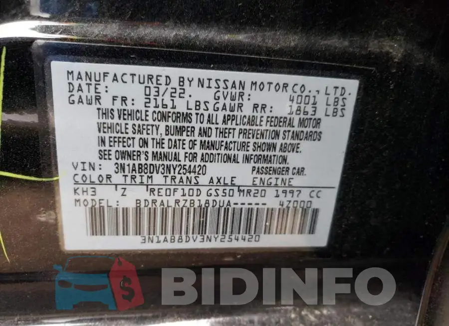 3N1AB8DV3NY254420 Photo# 12