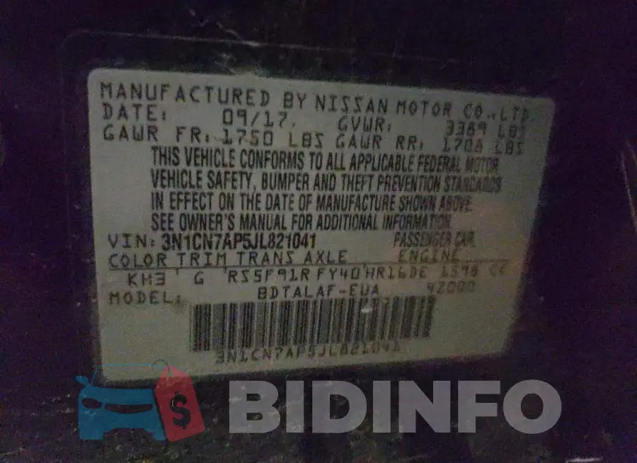3N1CN7AP5JL821041 Photo# 12
