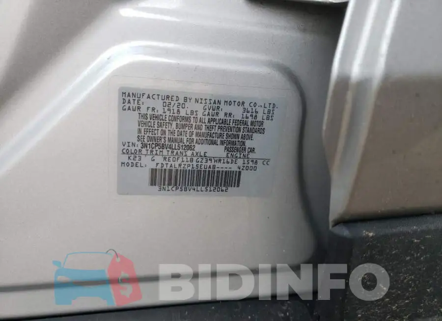3N1CP5BV4LL512062 Photo# 13