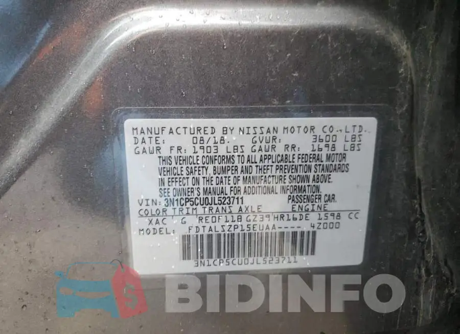 3N1CP5CU0JL523711 Photo# 12