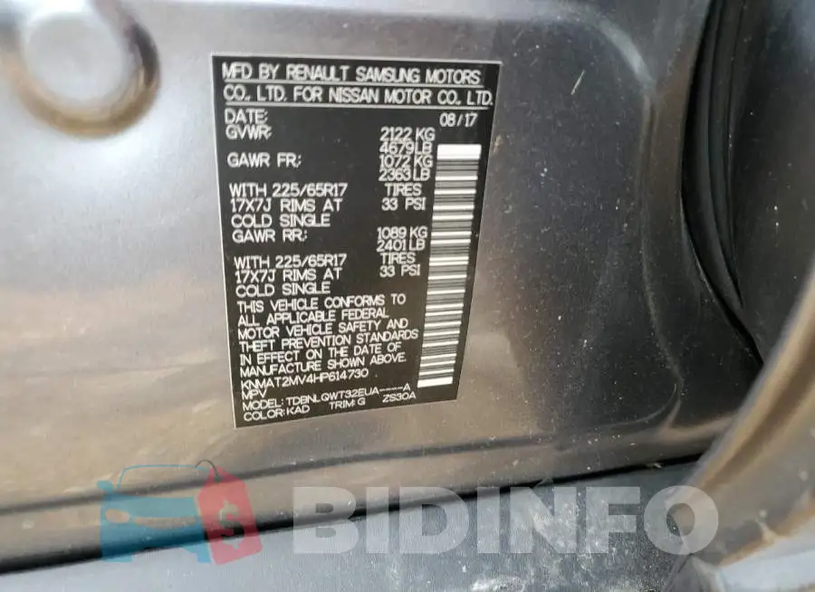 KNMAT2MV4HP614730 Photo# 10