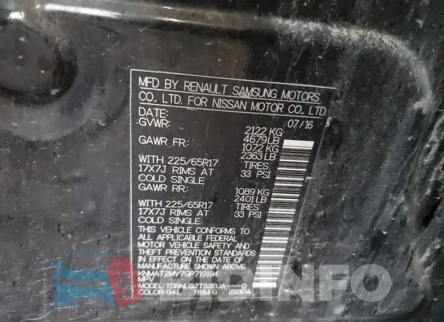 KNMAT2MV7GP719194 Photo# 12