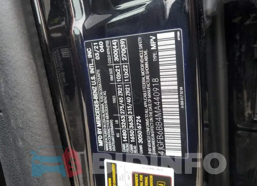 4JGFB6BB4MA440918 Photo# 14