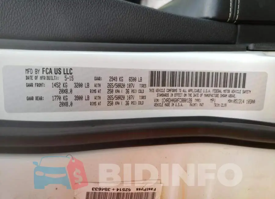 1C4RDHAG0FC880128 Photo# 10