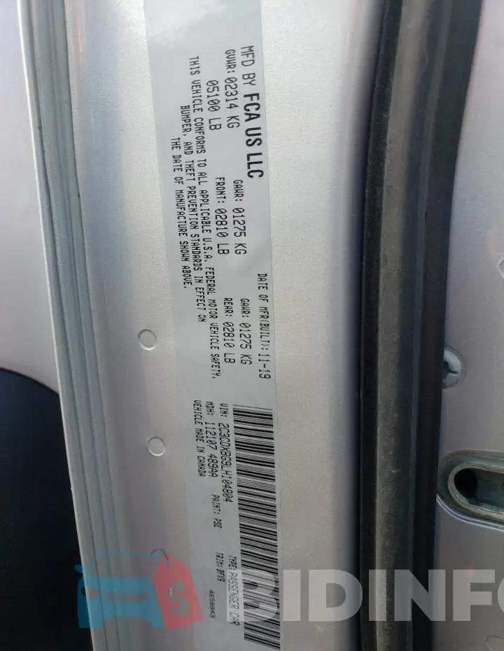 2C3CDXBG9LH104804 Photo# 10