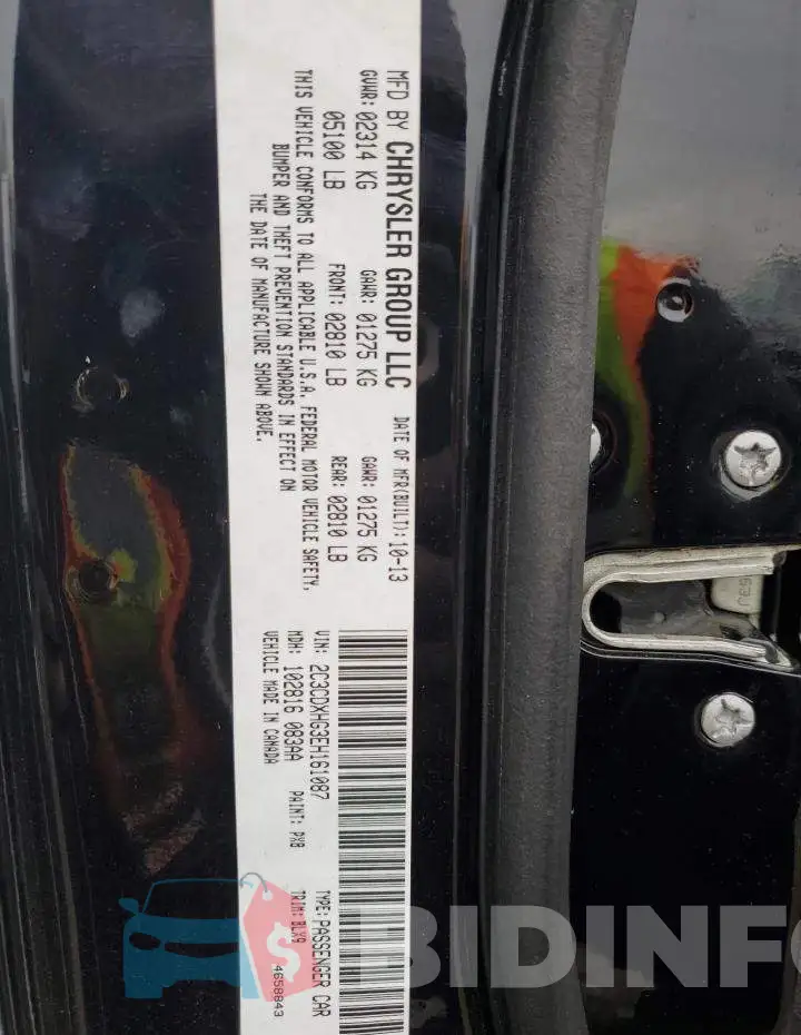 2C3CDXHG3EH161087 Photo# 13