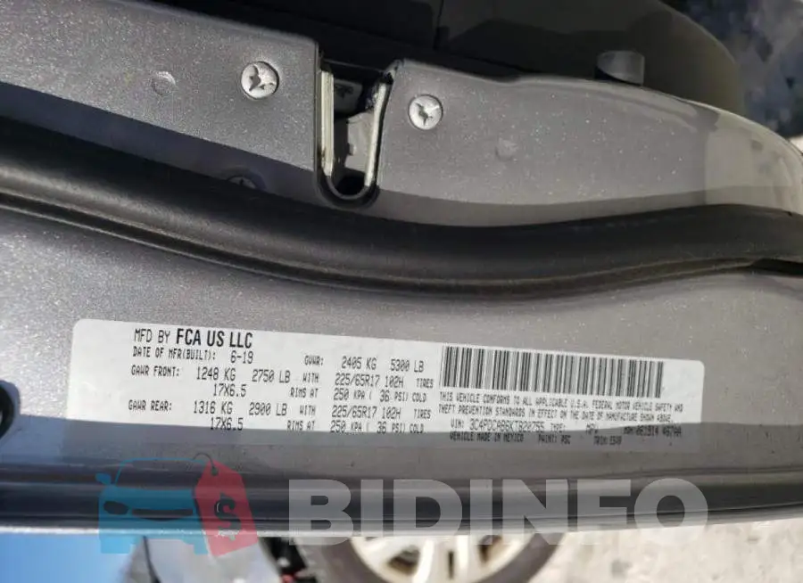 3C4PDCAB6KT820755 Photo# 13