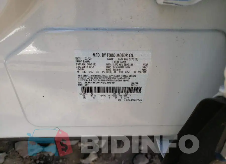 2LMPJ8J91NBL10610 Photo# 13