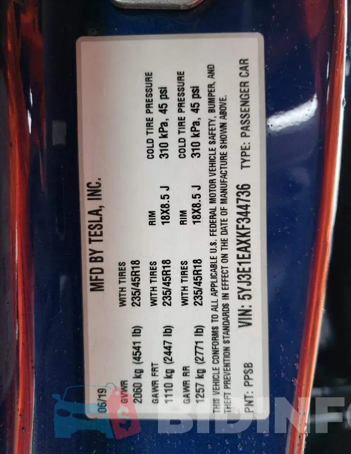 5YJ3E1EAXKF344736 Photo# 13